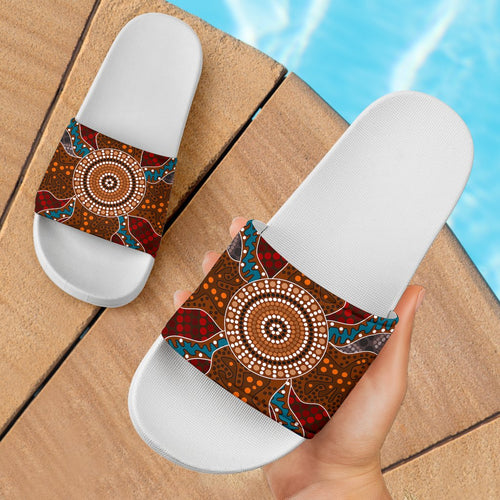 aboriginal-slide-sandals-aboriginal-patterns-ver01-white