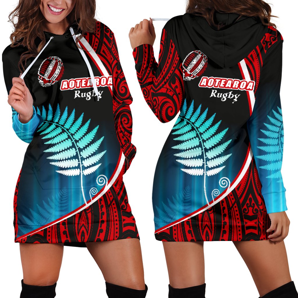 aotearoa-rugby-black-maori-women-hoodie-dress-kiwi-and-silver-fern-new-zealand