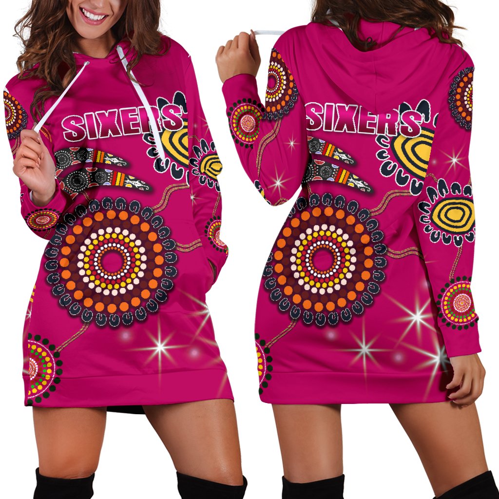 sydney-womens-hoodie-dress-sixers-indigenous-magenta