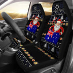 christmas-personalised-car-seat-covers-australia-santa-claus-hold-the-flag-black