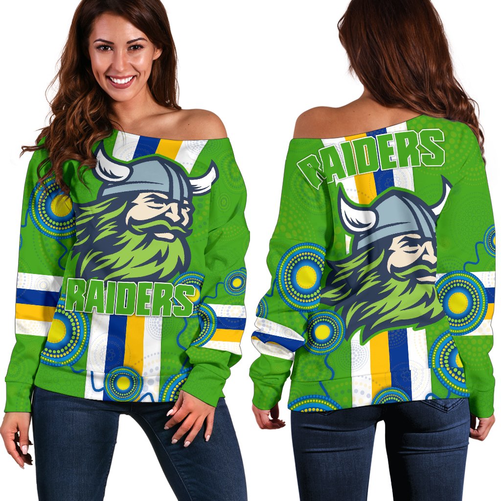 Canberra Off Shoulder Sweater Raiders Indigenous - Vibe Hoodie