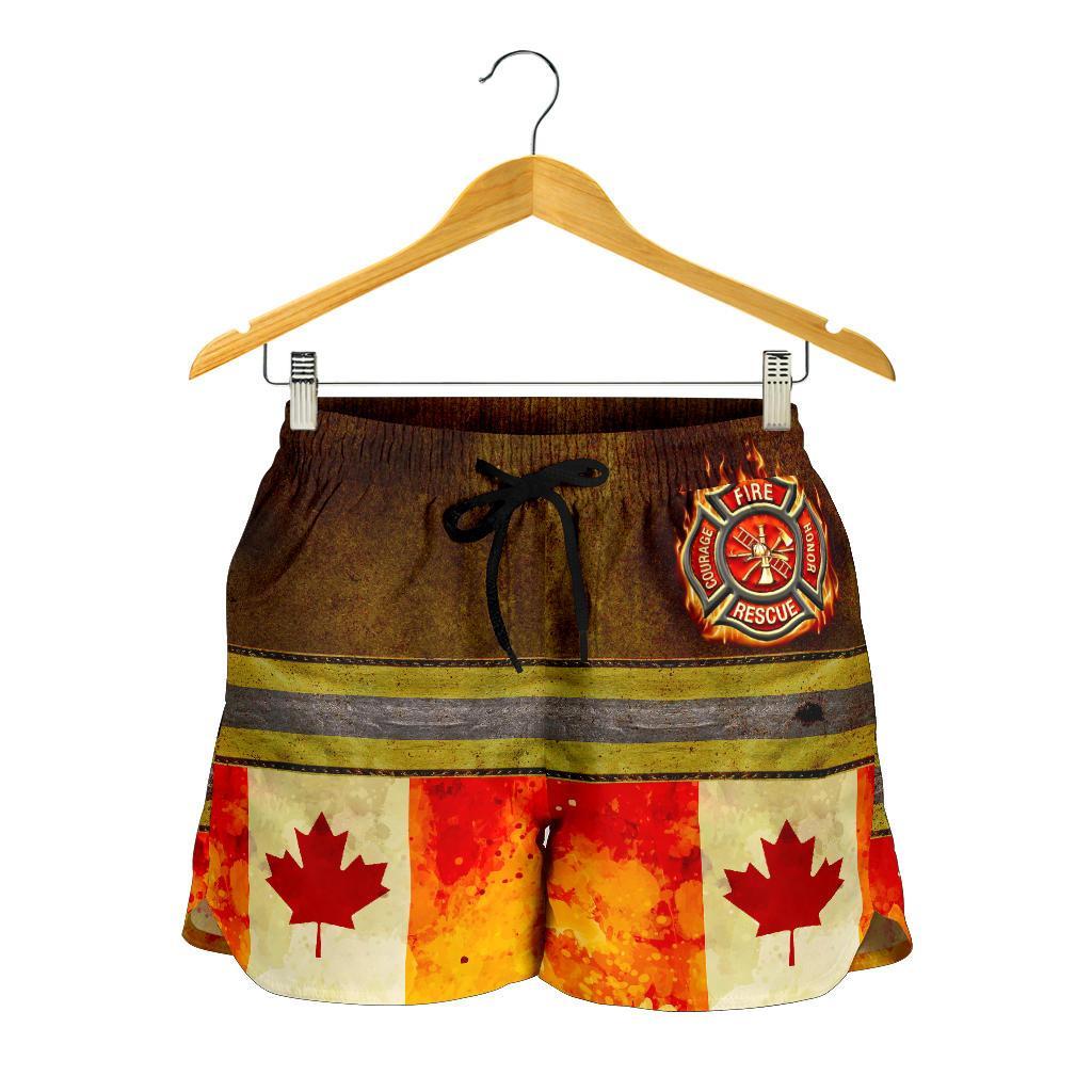 Canada Women'S Short - Canadian Firefighter 3D - Vibe Hoodie