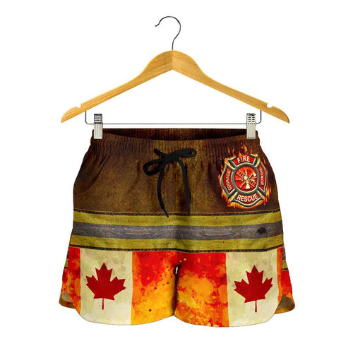 Canada Women'S Short - Canadian Firefighter 3D - Vibe Hoodie