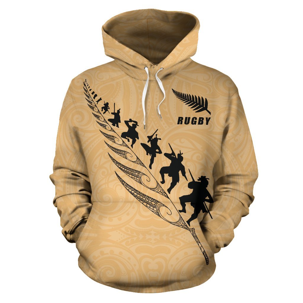 rugby-haka-fern-hoodie-gold