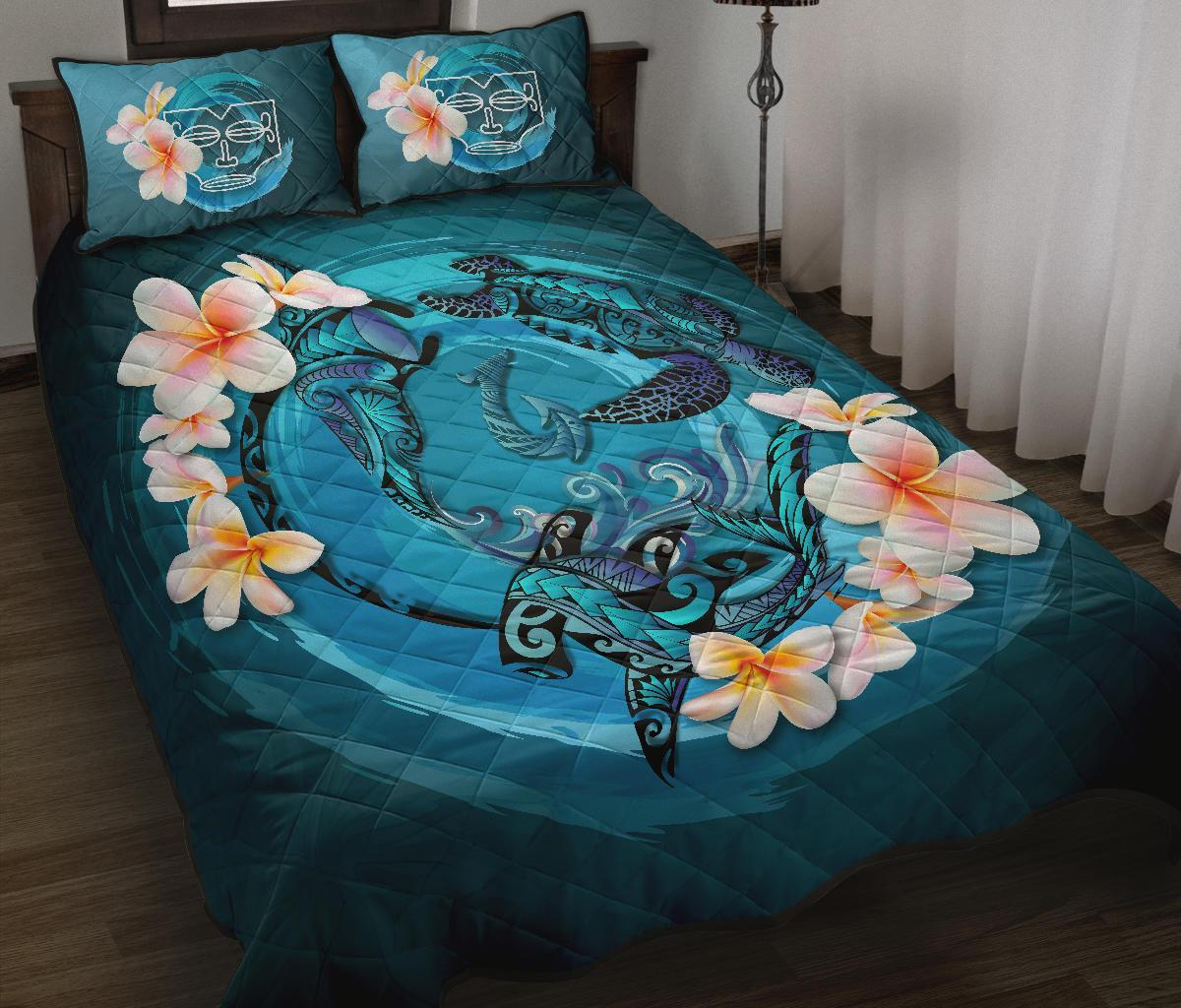 new-zealand-quilt-bed-set-blue-plumeria-animal-turtle-tattoo