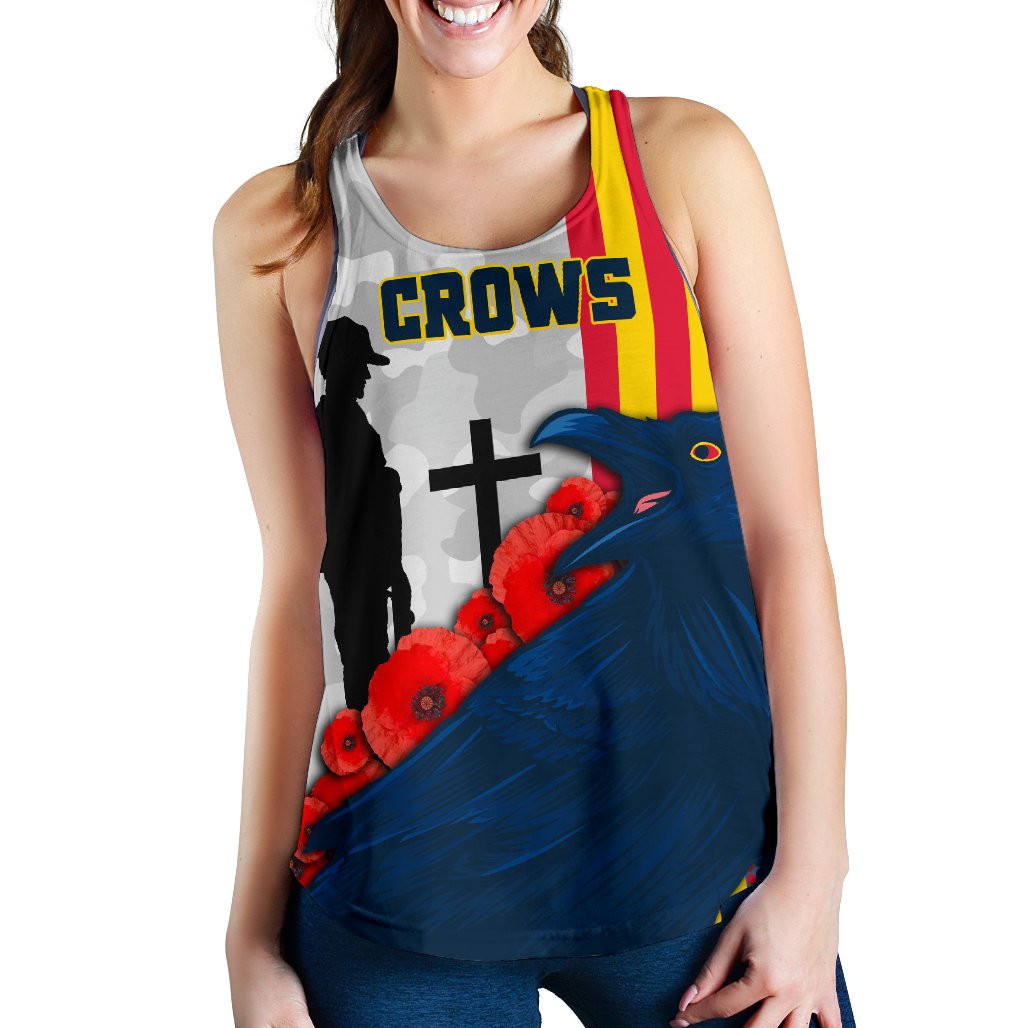 Adelaide Women's Racerback Tank Special Crows Anzac Day - Vibe Hoodie