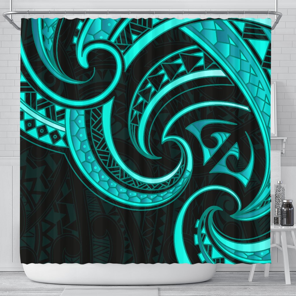 new-zealand-maori-mangopare-shower-curtain-polynesian-turquoise
