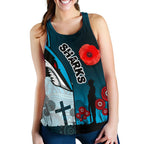 Sharks Women's Racerback Tank Cronulla Anzac Day - Vibe Hoodie