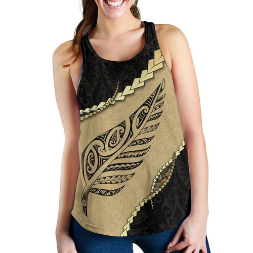Paua Shell, Maori Silver Fern Women'S Racerback Tank - Vibe Hoodie