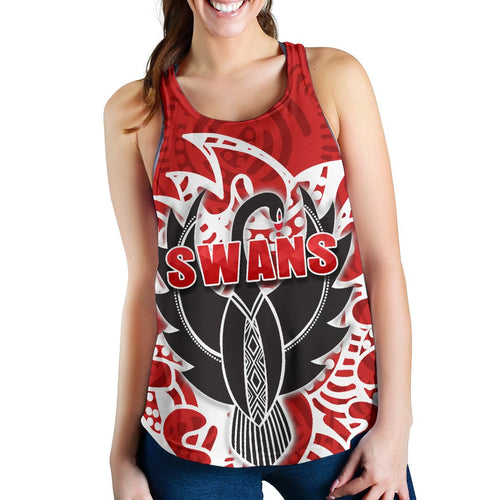 Sydney Women Racerback Tank Simple Indigenous Swans - Vibe Hoodie