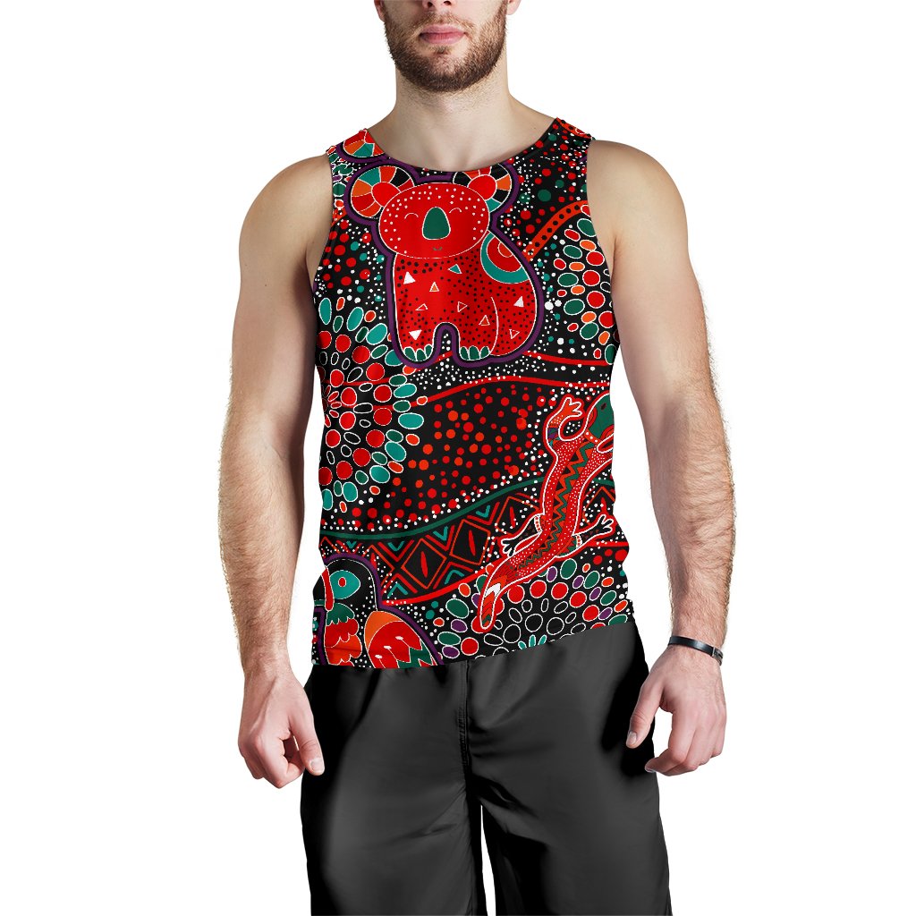 mens-tank-top-aboriginal-animal-dot-acrylic-paint