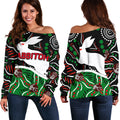 Rabbitohs Women Off Shoulder Sweater Aboriginal - Vibe Hoodie