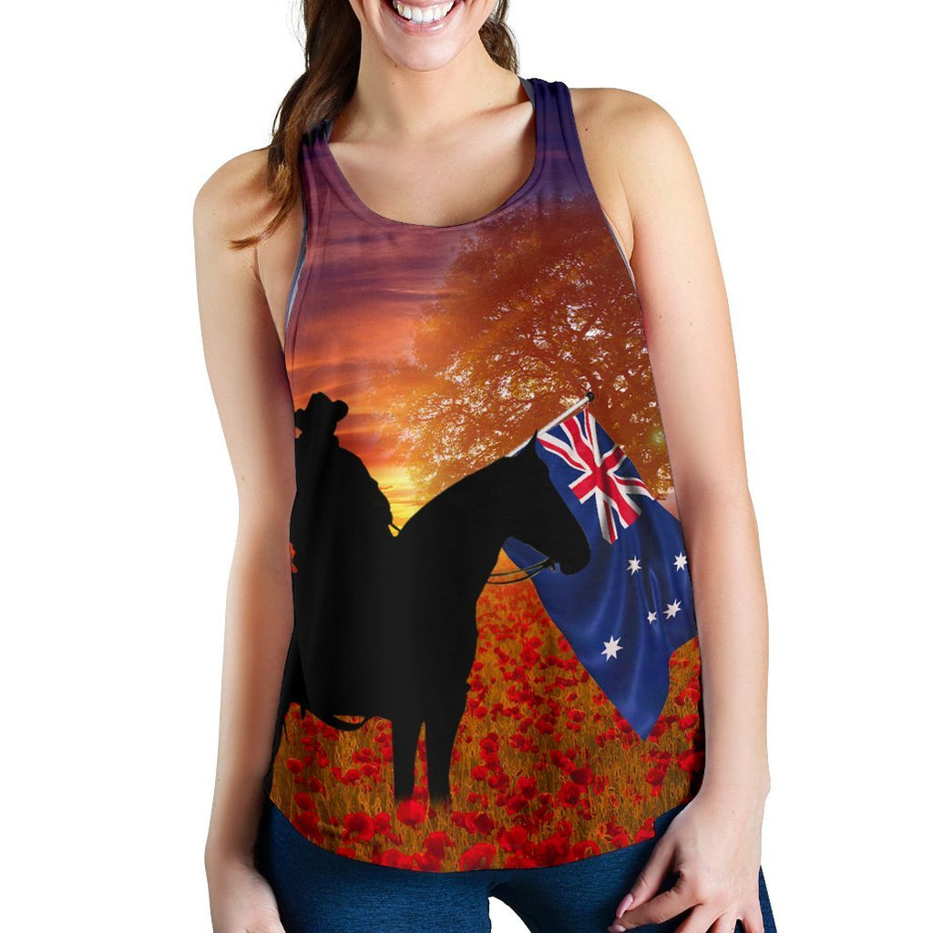 Anzac Day 2021 Women's Racerback Tank - Lest We Forget - Vibe Hoodie