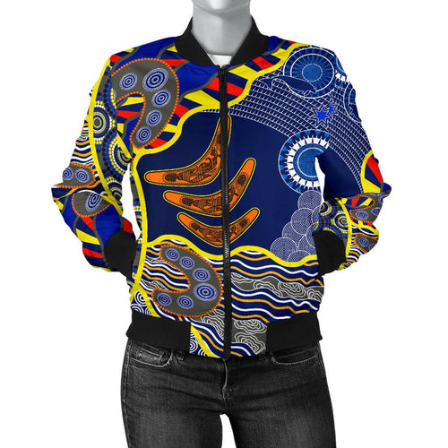 aboriginal-womens-bomber-jacket-australian-boomerang-dot-painting-art