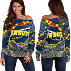 Cowboys Women Off Shoulder Sweater Unique Indigenous - Vibe Hoodie
