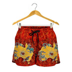 Aboriginal Women's Shorts - Australia Map Hand Patterns Spider Web - Vibe Hoodie