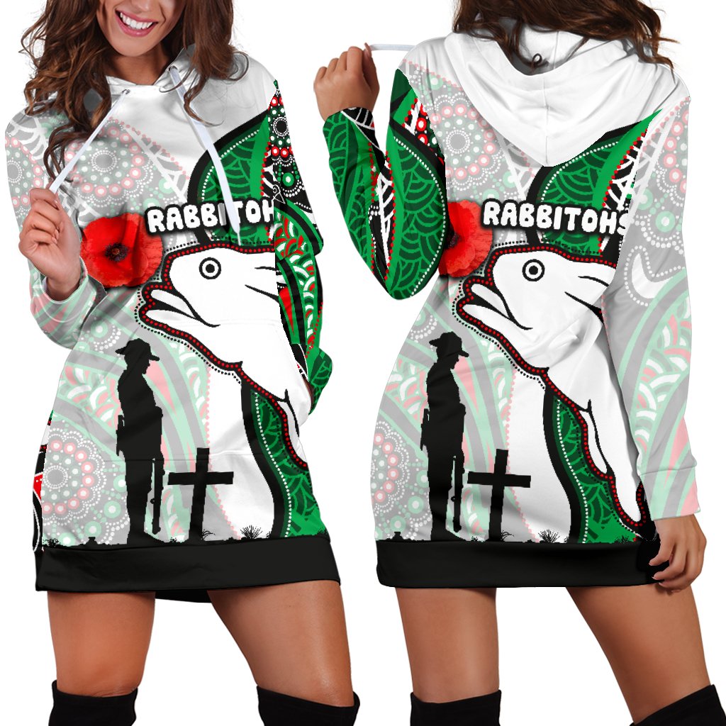 rabbitohs-womens-hoodie-dress-indigenous-anzac-day