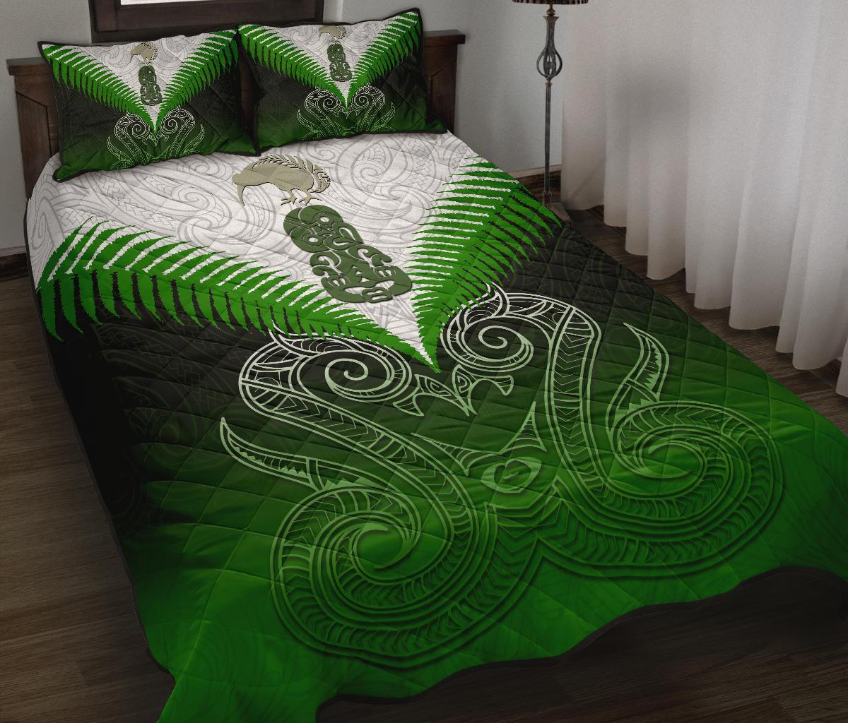 quilt-bed-set-nz-maori-manaia-green
