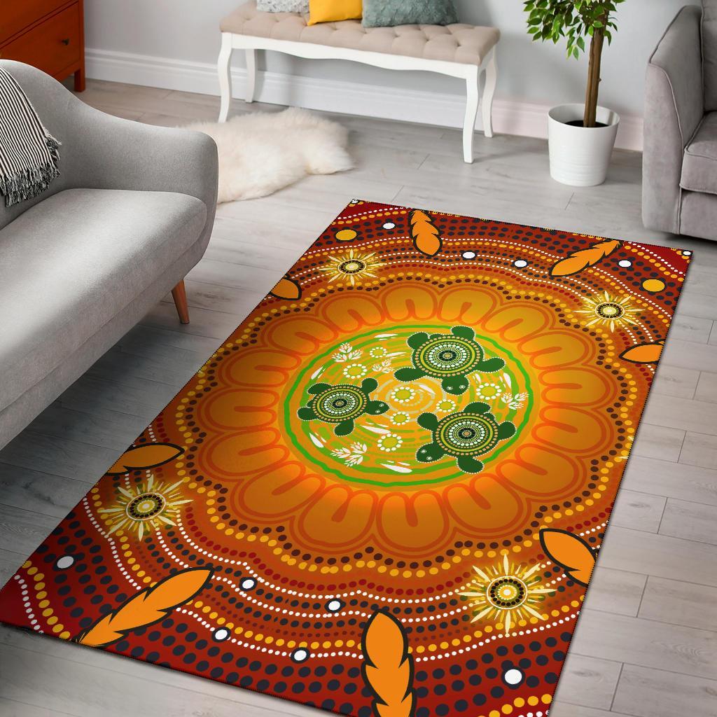 aboriginal-area-rug-turtle-circle-dot-painting-art