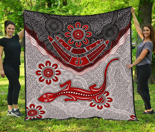 aboriginal-premium-quilt-indigenous-boomerang-and-lizard-art