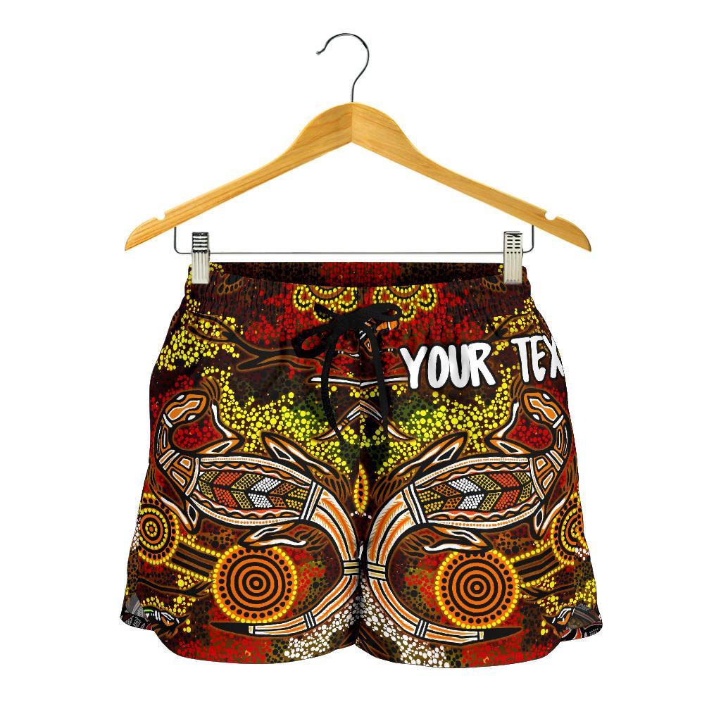 [Custom] Aboriginal Women's Shorts , Kangaroo and Lizard Dot Painting Art - Vibe Hoodie