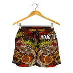 [Custom] Aboriginal Women's Shorts , Kangaroo and Lizard Dot Painting Art - Vibe Hoodie