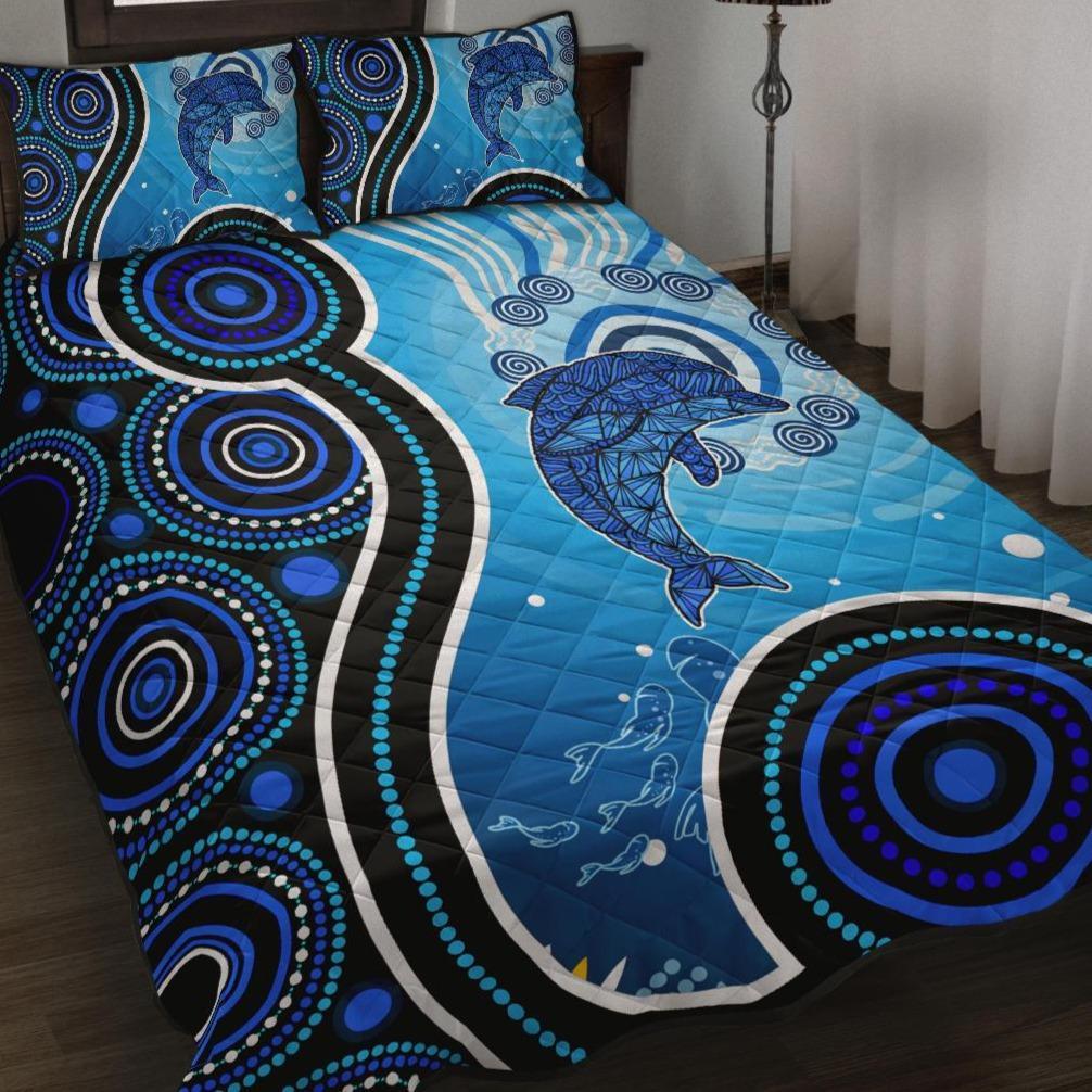 aboriginal-quilt-bed-set-dolphin-and-aboriginal-dot-patterns