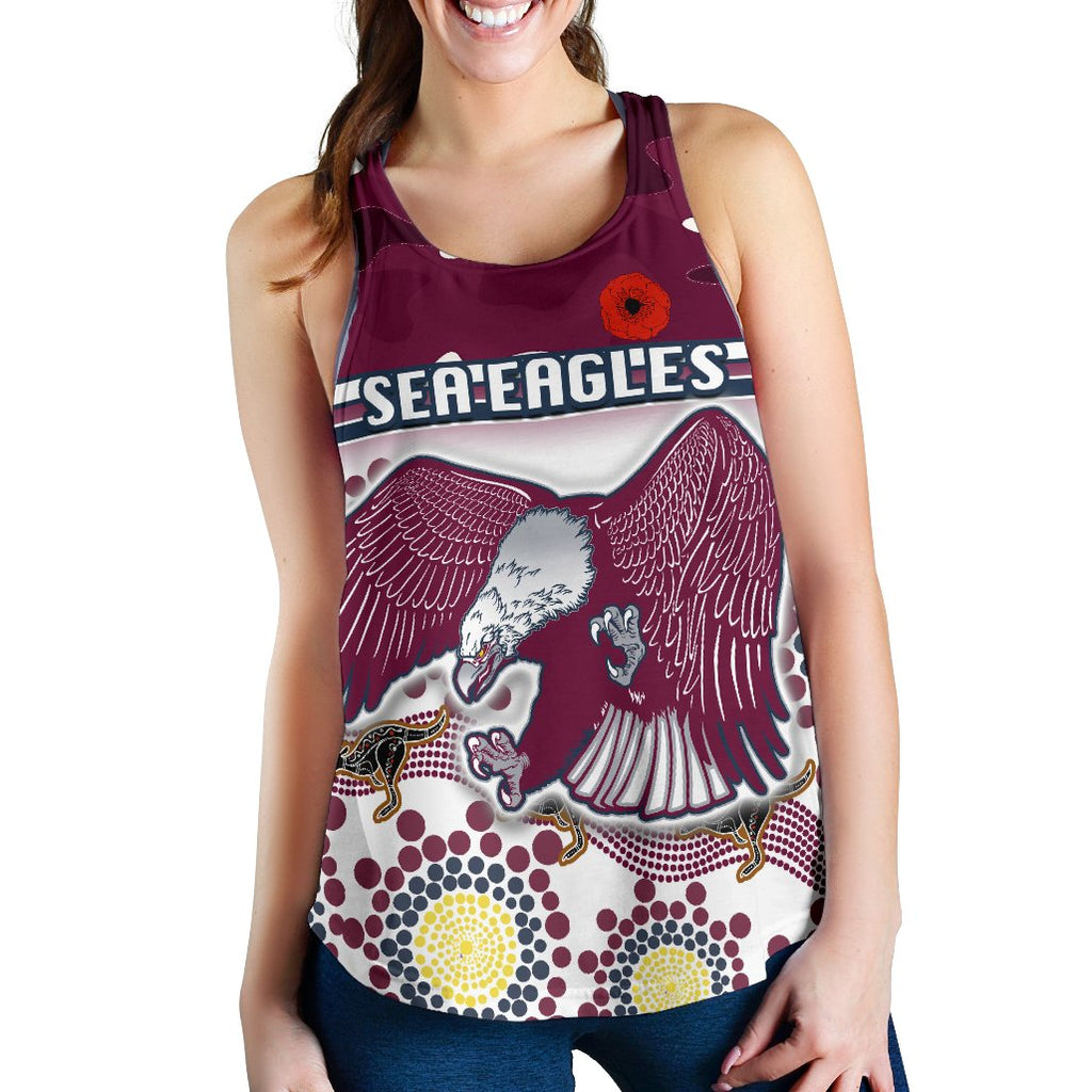 Sea Eagles Anzac Day Women Racerback Tank Simple Indigenous Camouflage - Vibe Hoodie