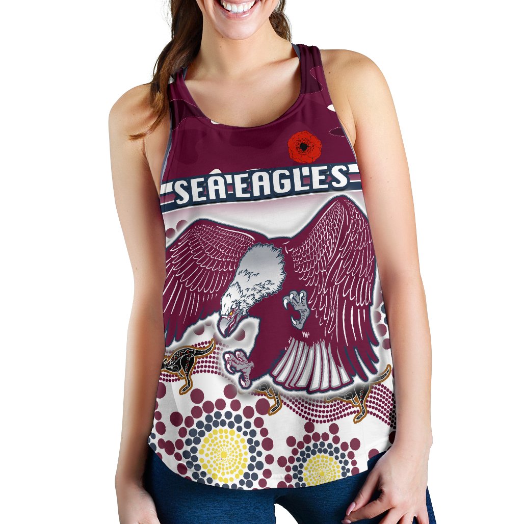 Sea Eagles Anzac Day Women Racerback Tank Simple Indigenous Camouflage - Vibe Hoodie