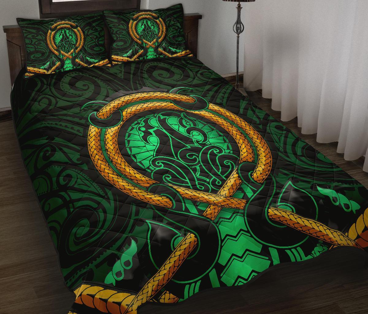 maori-new-zealand-quilt-bed-set-manaia-green-duvet-cover-and-pillow-case