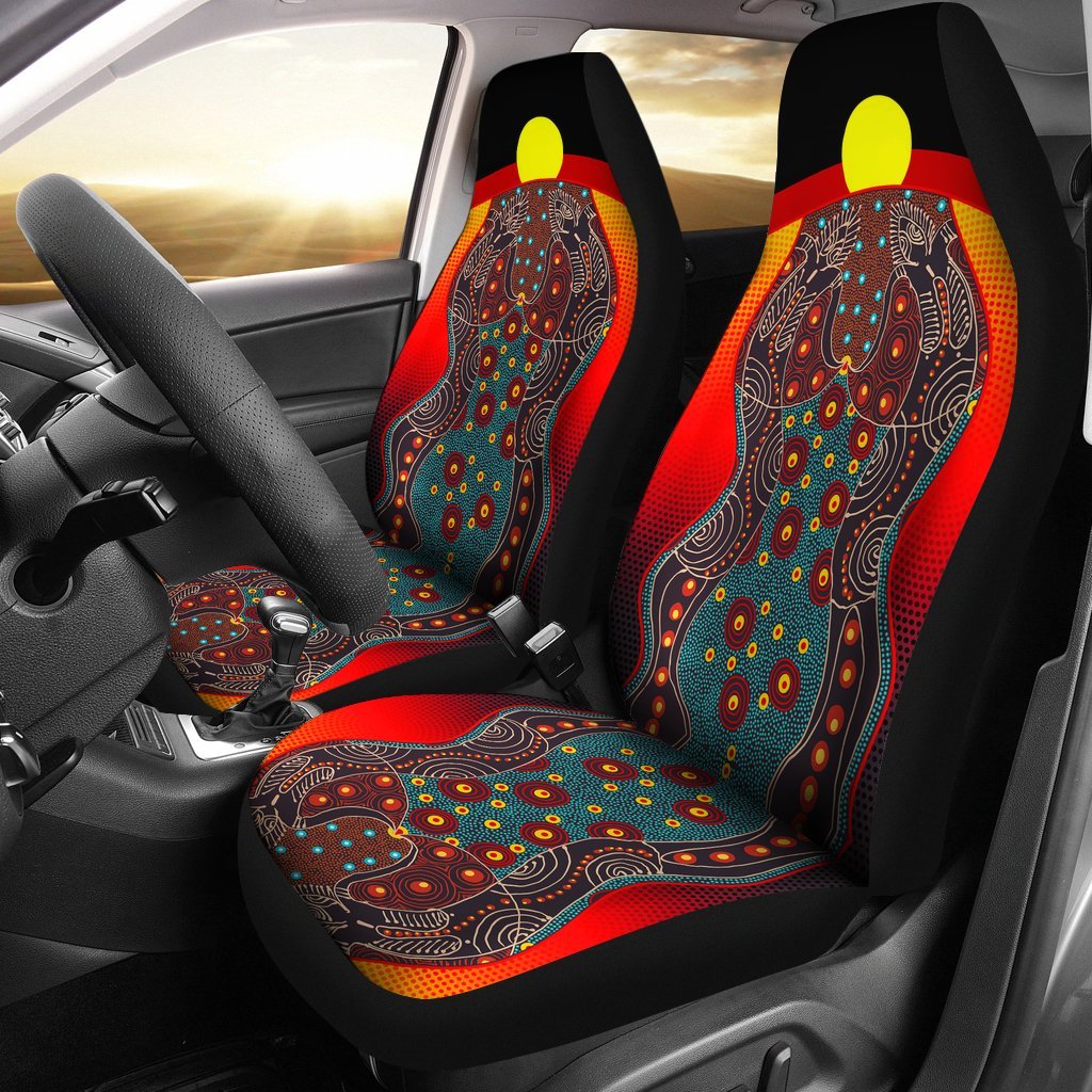 car-set-cover-aboriginal-sublimation-dot-pattern-style-red