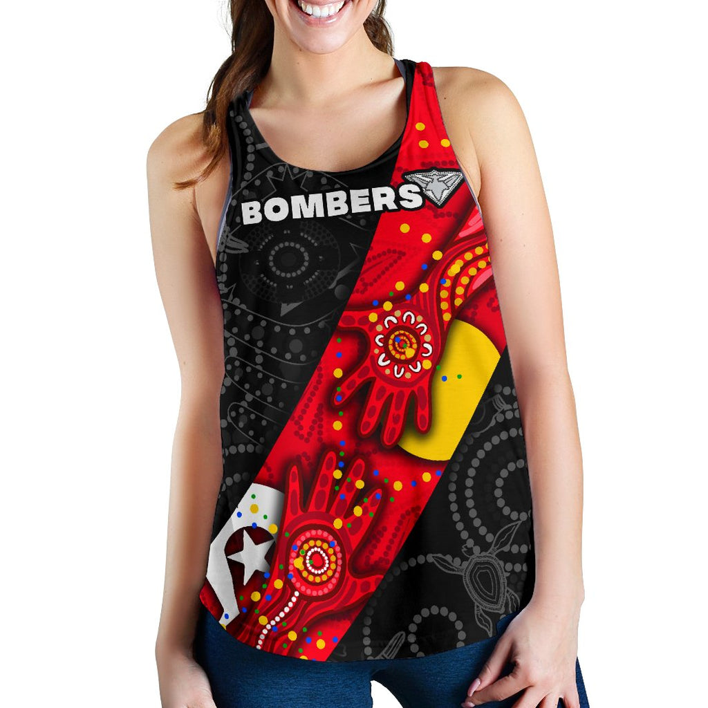 Bombers Naidoc Week Women's Racerback Tank Essendon Ingenious - Vibe Hoodie