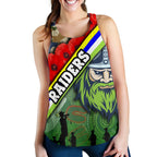 Raiders Women's Racerback Tank Canberra Anzac Day - Vibe Hoodie