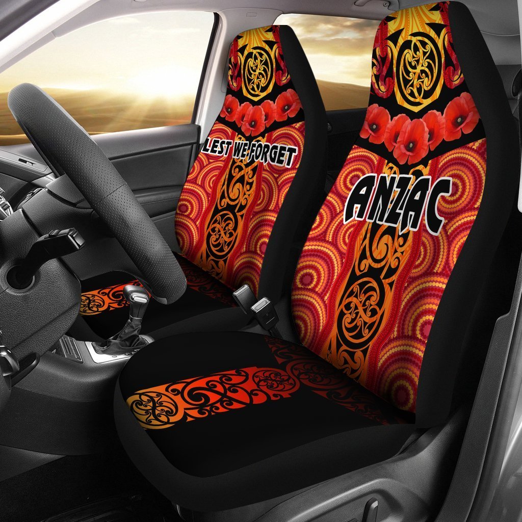 anzac-lest-we-forget-poppy-car-seat-covers-new-zealand-maori-silver-fern-australia-aboriginal