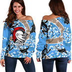 Knights Women Off Shoulder Sweater Aboriginal 2 - Vibe Hoodie