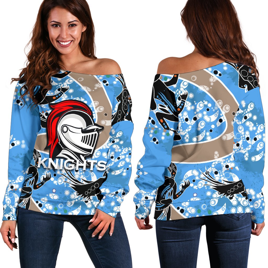 Knights Women Off Shoulder Sweater Aboriginal 2 - Vibe Hoodie