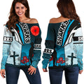 Sharks Women's Off Shoulder Sweater Cronulla Anzac Day - Vibe Hoodie