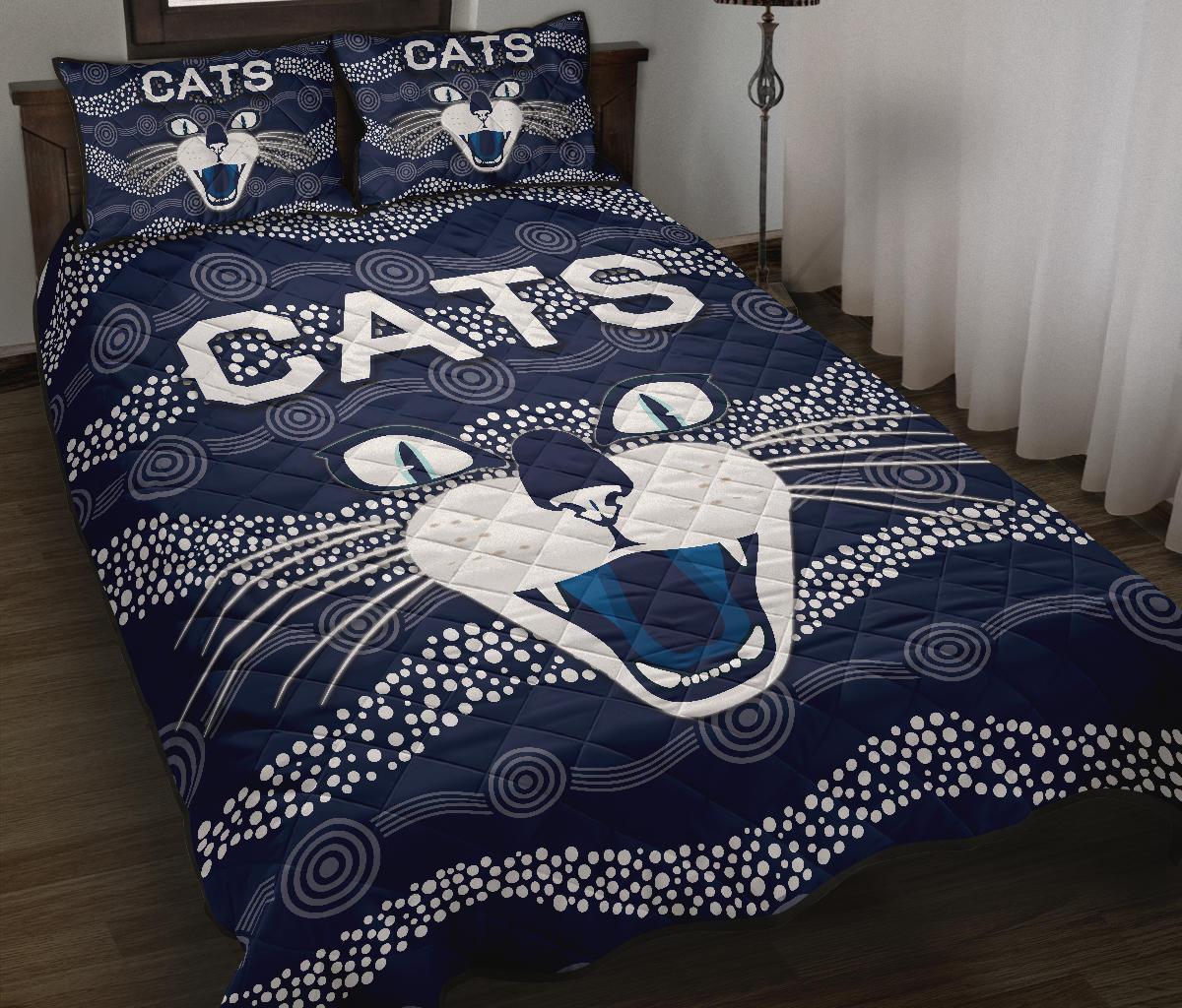 geelong-quilt-bed-set-cats-indigenous-navy