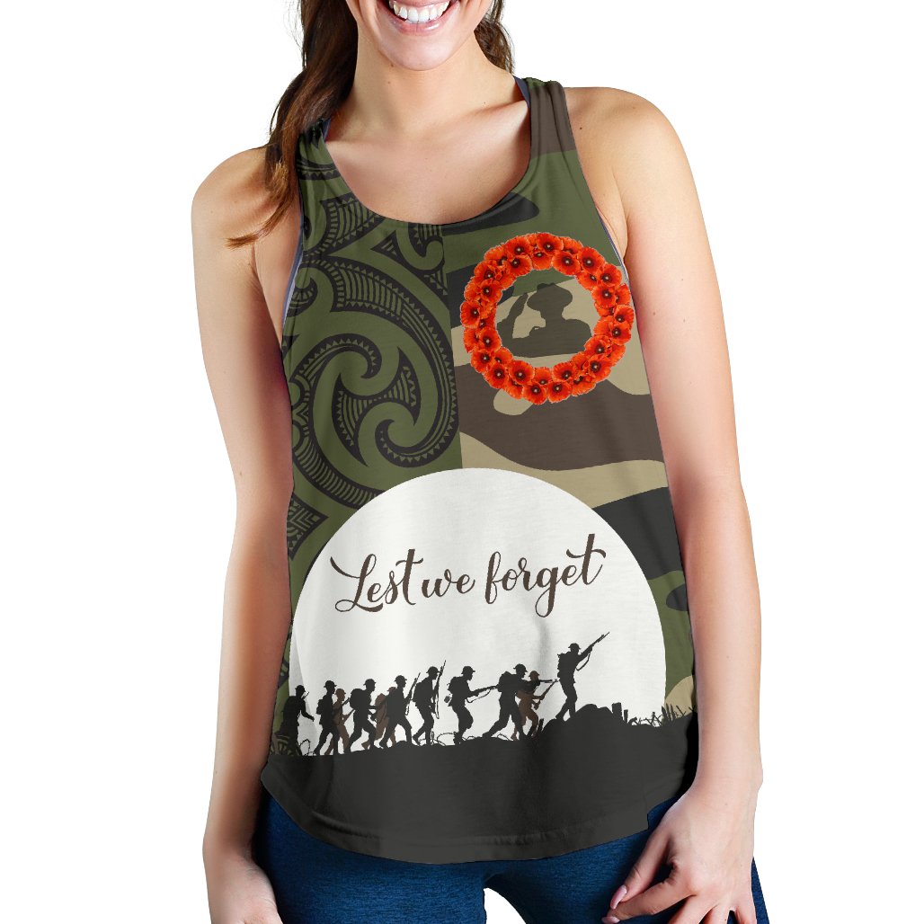 Anzac Maori Women Racerback Tank Camo Lest For Get - Vibe Hoodie
