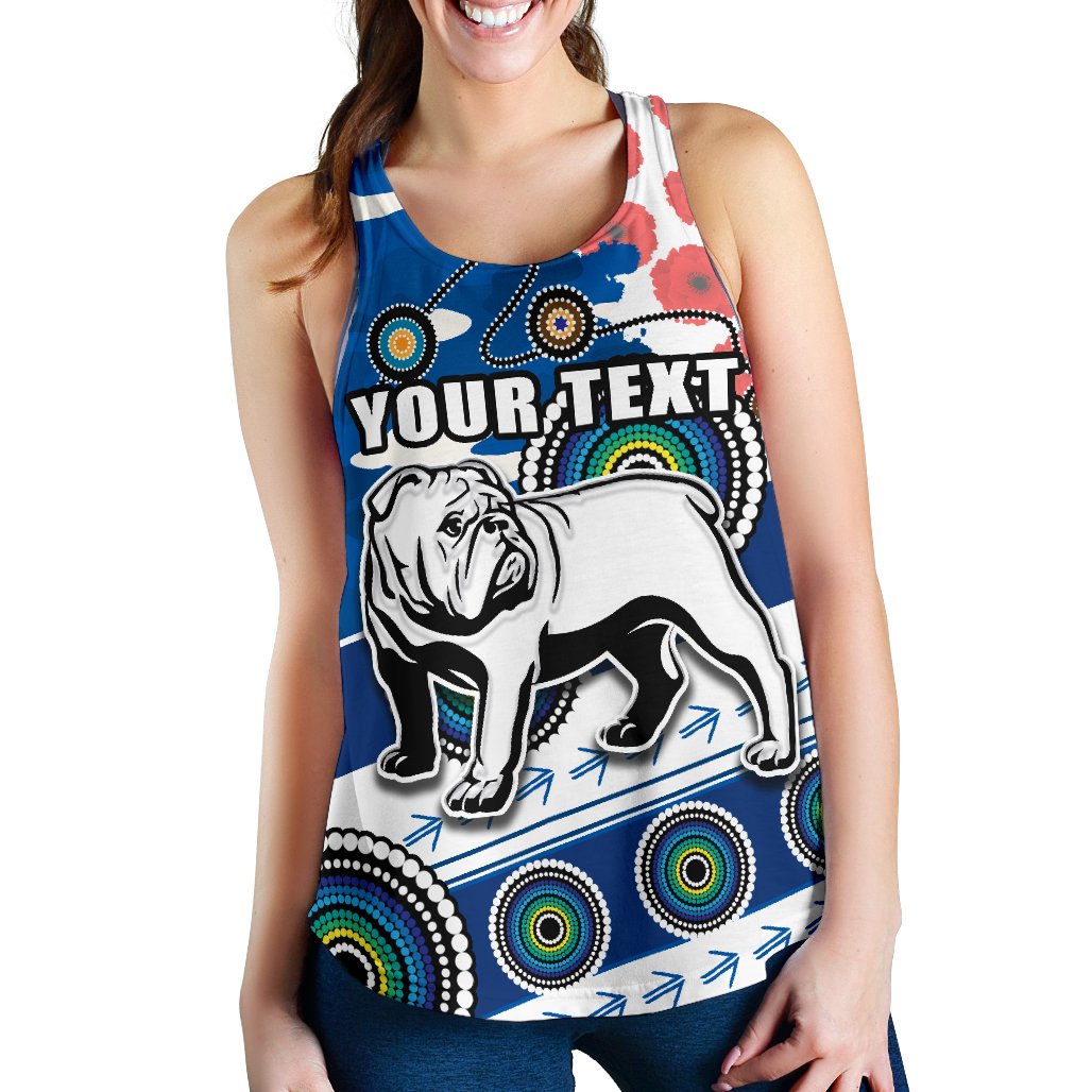 (Custom Personalised) Bulldogs Anzac Day Women Racerback Tank Mix Indigenous - Vibe Hoodie