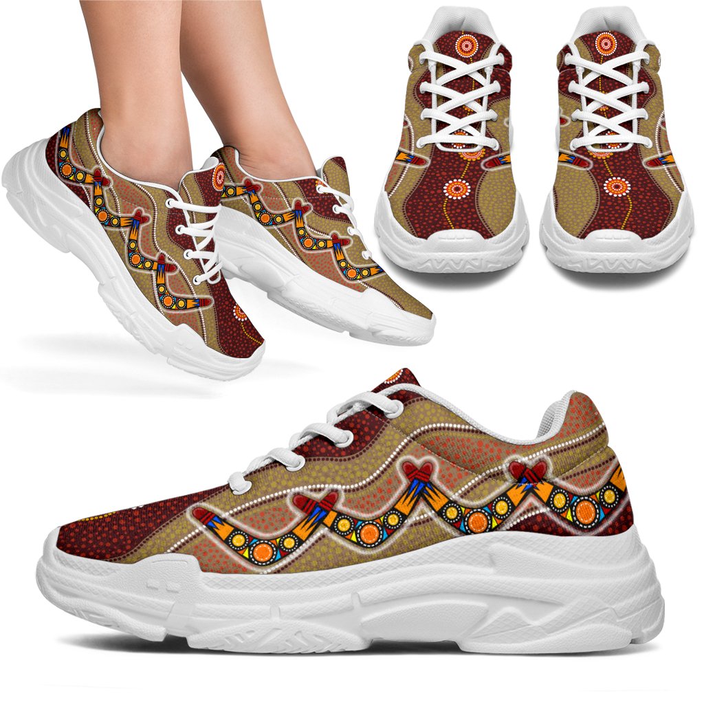 aboriginal-sneakers-boomerang-patterns-circle-dot-painting-chunky