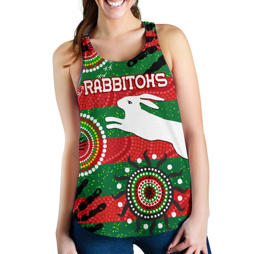 Naidoc Rabbitohs Women Racerback Tank Aboriginal Vibes - Vibe Hoodie
