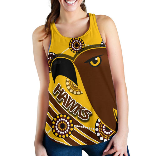 Pride Hawks Women Racerback Tank Hawthorn Indigenous - Vibe Hoodie