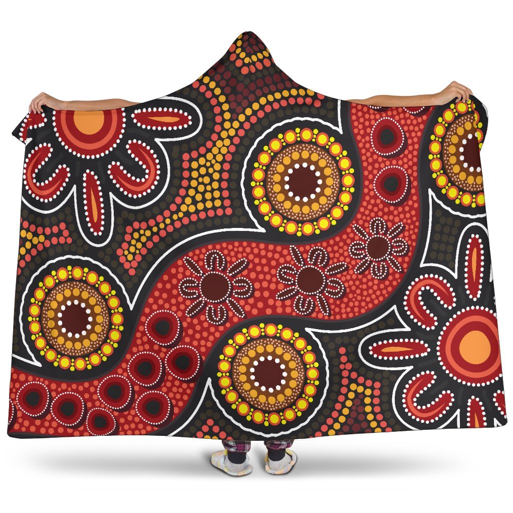 aboriginal-hooded-blanket-indigenous-circle-dot-painting-style-1