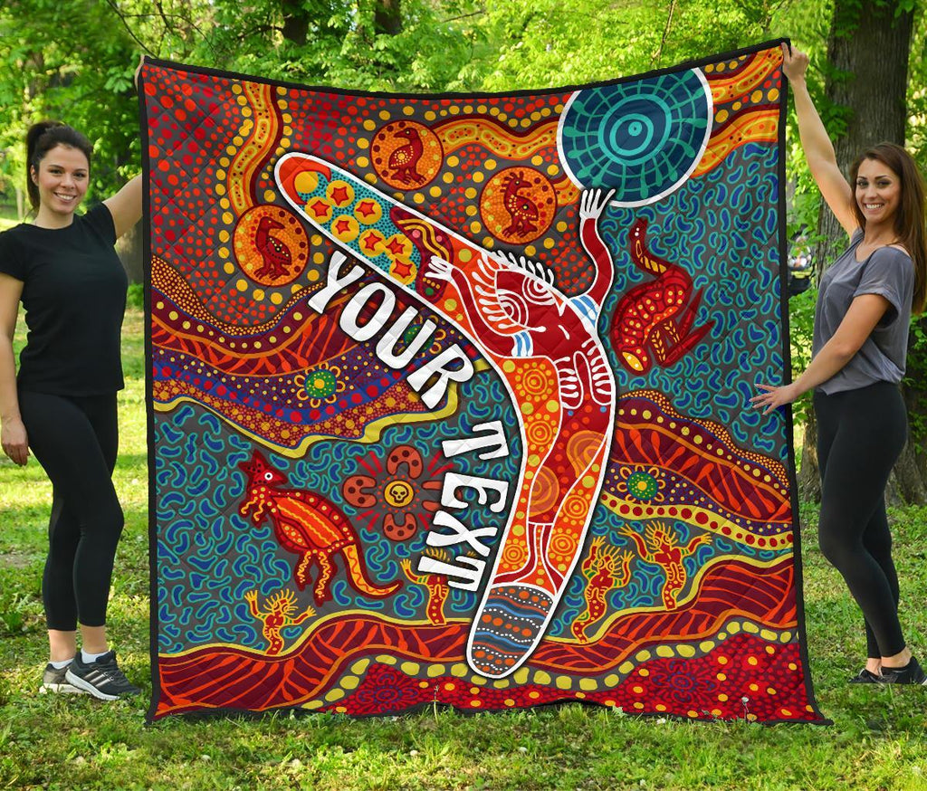 aboriginal-personalised-premium-quilt-indigenous-boomerang