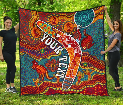 aboriginal-personalised-premium-quilt-indigenous-boomerang