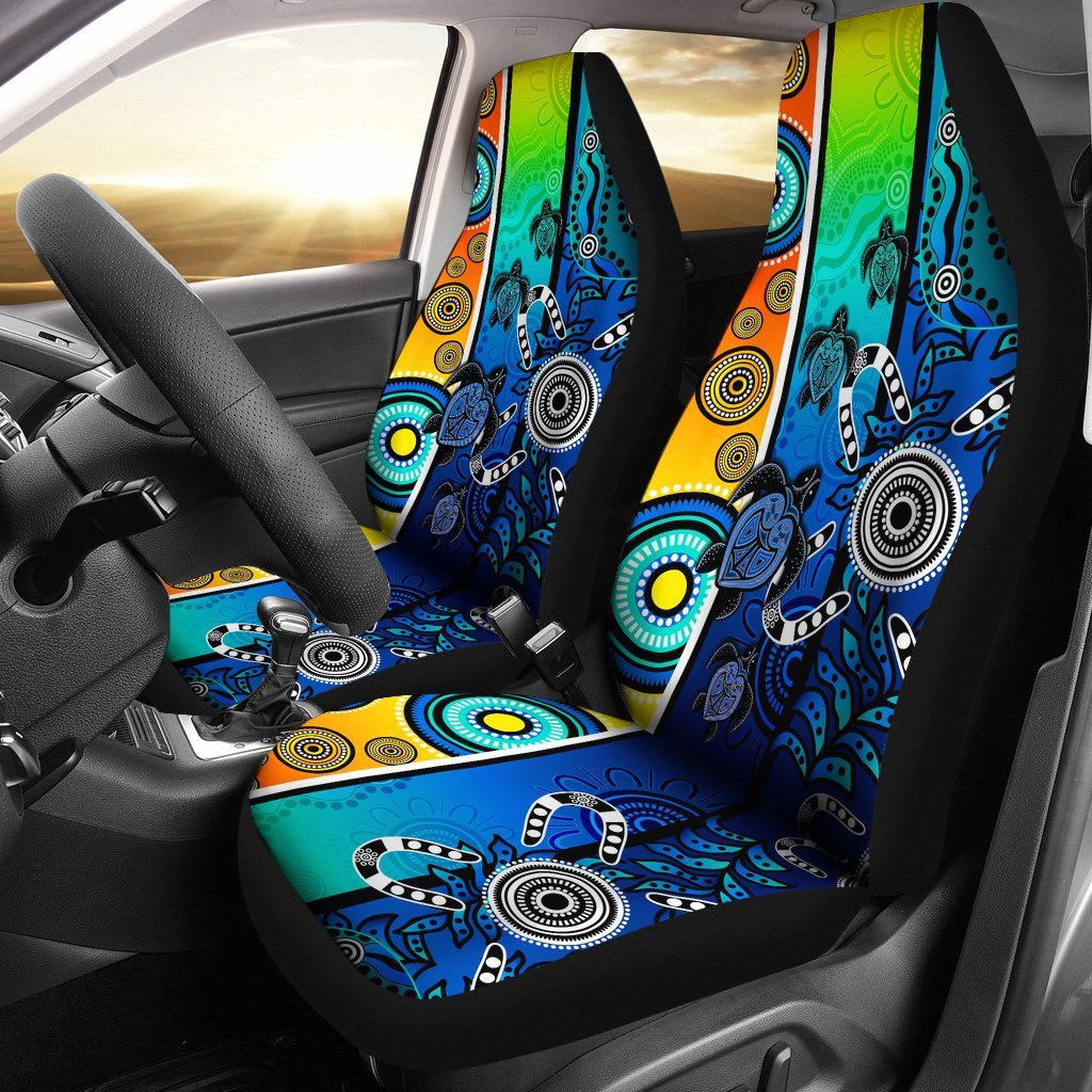aboriginal-car-seat-covers-indigenous-turtle-dot-painting-art
