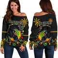 Penrith Women Off Shoulder Sweater Indigenous Panthers - Black - Vibe Hoodie