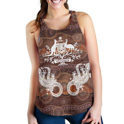 Racerback Tank - Australian Coat Of Arms Tank Aboriginal Lizard - Women - Vibe Hoodie