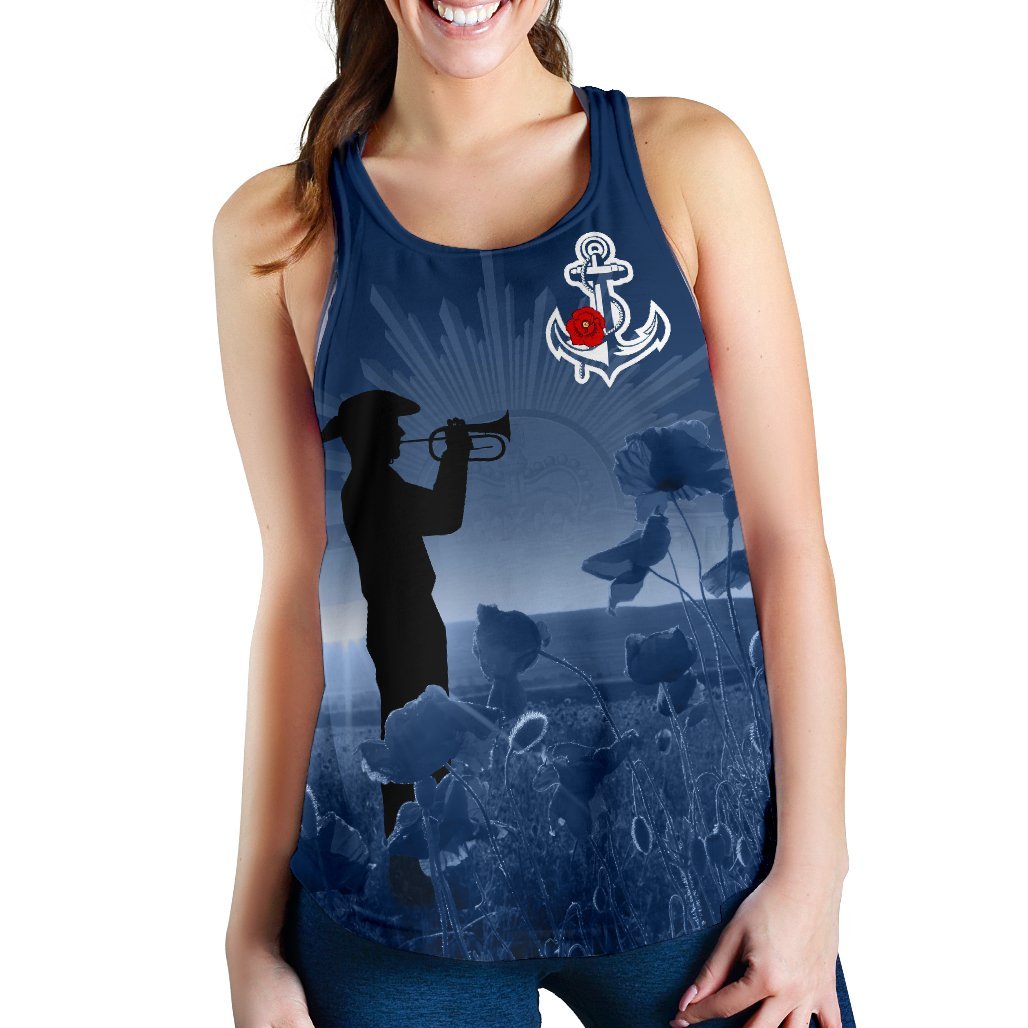 Australia Navy Anzac Women's Racerback Tank - Remembering Our Heroes - Vibe Hoodie